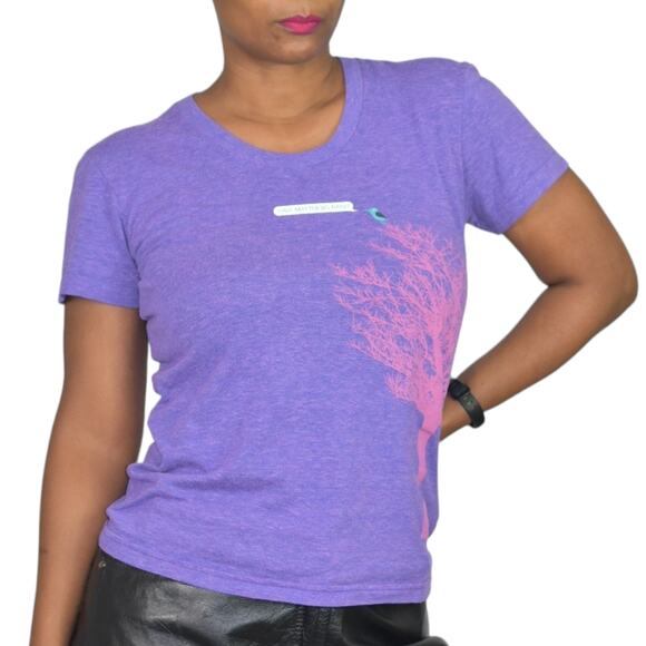 Dave Matthews Band Tee Purple Bird Tree TShirt Rock DMB American Apparel Small - Picture 1 of 13